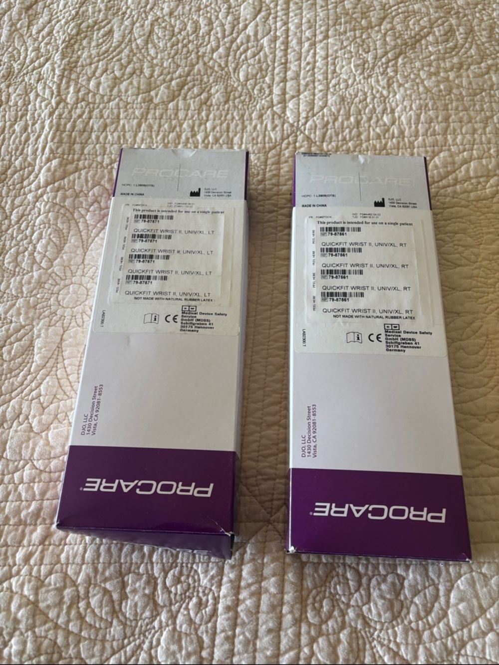 PROC AIRE QuickFit Wrist Brace Duo in Purple and White